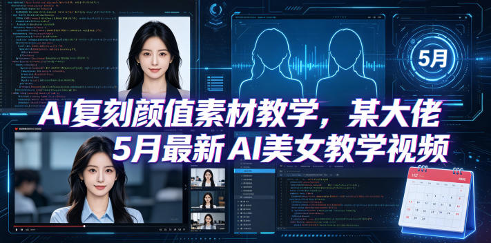 AI复刻颜值素材教学，某大佬5月最新AI美女教学视频，内含4月好物复刻教学-宝藏屋创业网