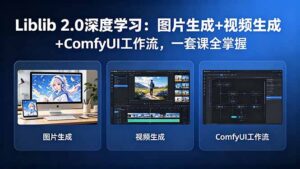 Liblib 2.0深度学习：图片生成+视频生成+ComfyUI工作流，一套课全掌握-宝藏屋创业网
