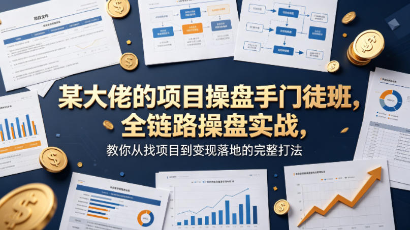 某大佬的项目操盘手门徒班，全链路操盘实战，教你从找项目到变现落地的完整打法-宝藏屋创业网