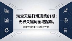 淘宝天猫打爆班第81期：无界关键词全域起爆，标准计划4重打法稳投产比-宝藏屋创业网