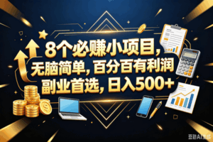 (18530期)9个必赚钱的小项目,百分百赚米,无脑简单,副业首选,日入399+-宝藏屋创业网