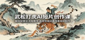 武松打虎AI短片创作课:脚本配图全流程教学,高效完成经典场景视频制作-宝藏屋创业网
