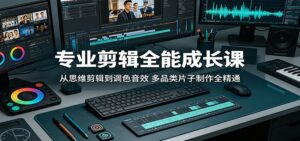 专业剪辑全能成长课:从思维剪辑到调色音效,多品类片子制作全精通-宝藏屋创业网