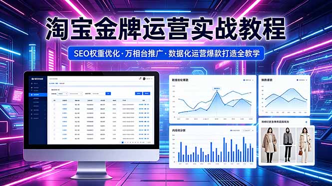 2026 淘宝金牌运营实战教程，SEO权重优化万相台推广，数据化运营爆款打造全教学-宝藏屋创业网