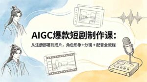 AIGC爆款短剧制作课:从注册部署到成片,角色形象+分镜+配音全流程-宝藏屋创业网