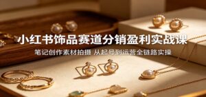 小红书饰品赛道分销盈利实战课：笔记创作素材拍摄，从起号到运营全链路实操-宝藏屋创业网