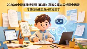 2026AI全能实战特训营-第3期：覆盖文案办公绘画全场景 零基础快速变身AI实操高手-宝藏屋创业网