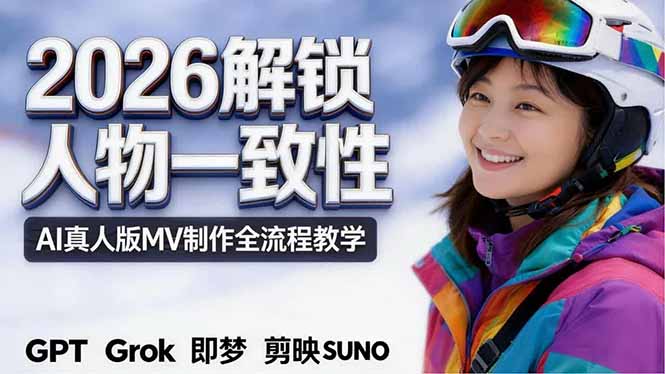 2026独创解锁人物一致性：AI真人版MV制作，不讲空话，不拼概念，全流程实操-宝藏屋创业网