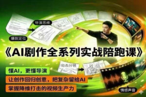 AI剧作全系列实战陪跑课,懂AI,更懂导演,让创作回归创意,把复杂留给AI,掌握降维打击的视频生产力-宝藏屋创业网