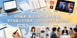 AI创编课,教你写爆款短剧与AI漫剧,学完就能上手写剧本,让你的AI创作不再自娱自乐-宝藏屋创业网