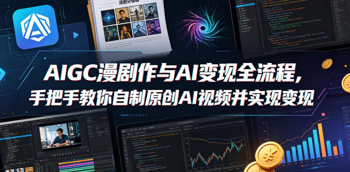 AIGC漫剧创作与AI变现全流程，手把手教你自制原创AI视频并实现变现-宝藏屋创业网