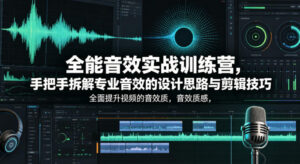 全能音效实战训练营，手把手拆解专业音效的设计思路与剪辑技巧，全面提升视频的音效质感-宝藏屋创业网