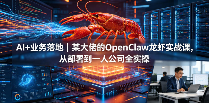 AI+业务落地｜某大佬的OpenClaw小龙虾实战课，从部署到一人公司全实操-宝藏屋创业网