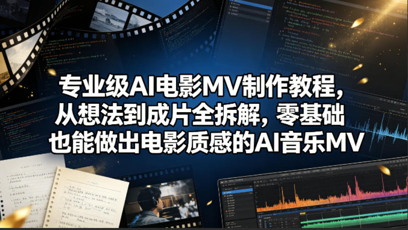 专业级AI电影MV制作教程，从想法到成片全拆解，零基础也能做出电影质感的AI音乐MV-宝藏屋创业网