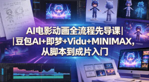 AI电影动画全流程先导课｜豆包AI+即梦+Vidu+MINIMAX，从脚本到成片入门-宝藏屋创业网
