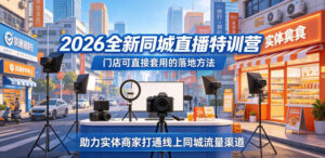 2026全新同城直播特训营,门店可直接套用的落地方法,助力实体商家打通线上同城流量渠道-宝藏屋创业网