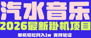 【汽水音乐挂G】26年最新玩法,全自动运行,可矩阵放大,月收5000-1W,独家技术【揭秘】-宝藏屋创业网