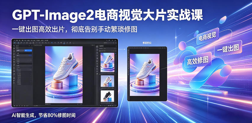 GPT-Image2电商视觉大片实战课，一键出图高效出片，彻底告别手动繁琐修图-宝藏屋创业网