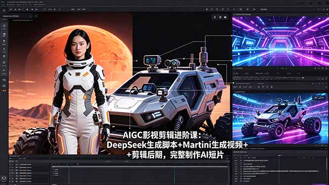 AIGC影视剪辑进阶课：DeepSeek生成脚本+Martini生成视频+剪辑后期，完整制作AI短片-宝藏屋创业网