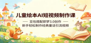 儿童绘本AI短视频制作课:豆包搭配即梦3.0创作,新手轻松制作经典童话引流视频-宝藏屋创业网