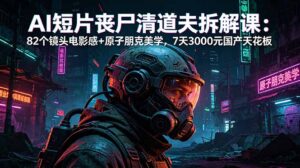 AI短片《丧尸清道夫》拆解课：82个镜头电影感+原子朋克美学，7天3000元国产天花板-宝藏屋创业网