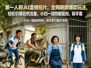 第一人称AI温情短片，全网刷屏爆款玩法，轻松引爆自然流量，小白一键照搬复刻，新手靠它稳步涨粉-宝藏屋创业网