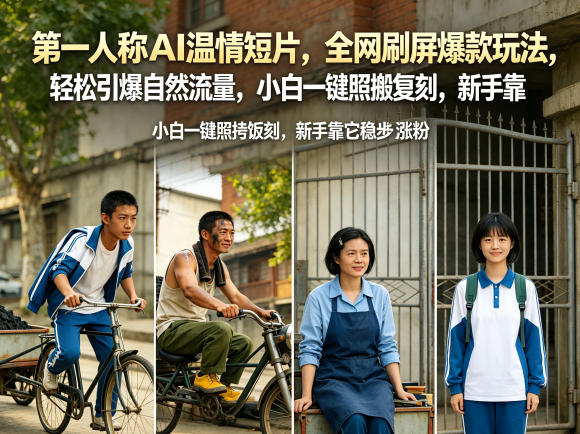 第一人称AI温情短片，全网刷屏爆款玩法，轻松引爆自然流量，小白一键照搬复刻，新手靠它稳步涨粉-宝藏屋创业网