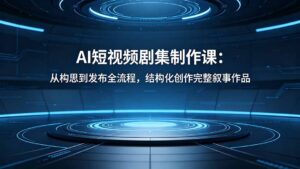 AI短视频剧集制作课：从构思到发布全流程，结构化创作完整叙事作品-宝藏屋创业网