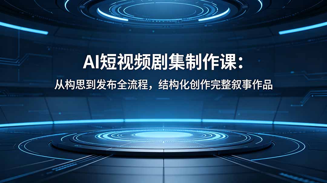 AI短视频剧集制作课：从构思到发布全流程，结构化创作完整叙事作品-宝藏屋创业网