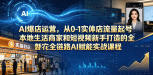 AI爆店运营，从0-1实体店流量起号，本地生活商家和短视频新手打造的全链路AI赋能实战课程-宝藏屋创业网