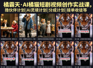 橘霸天·AI橘猫短剧视频创作实战课,撸伙伴计划|AI灵境计划|分成计划|接单收徒等-宝藏屋创业网