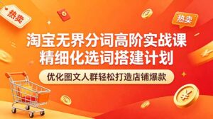 淘宝无界分词高阶实战课 精细化选词搭建计划 优化图文人群轻松打造店铺爆款-宝藏屋创业网