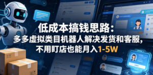低成本搞钱思路：多多虚拟类目机器人解决发货和客服，不用盯店也能月入1-5W【揭秘】-宝藏屋创业网
