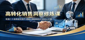 高转化销售洞察修炼课:吃透二十余种成交技巧,借助AI赋能轻松打造走心文案-宝藏屋创业网