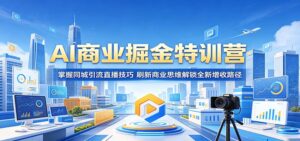 AI商业掘金特训营：掌握同城引流直播技巧，刷新商业思维解锁全新增收路径-宝藏屋创业网