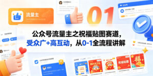 公众号流量主之祝福贴图赛道，受众广+高互动，从0-1全流程讲解-宝藏屋创业网