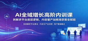 AI全域增长高阶内训课：拆解多平台底层逻辑，内容量产加精准获客全赋能-宝藏屋创业网