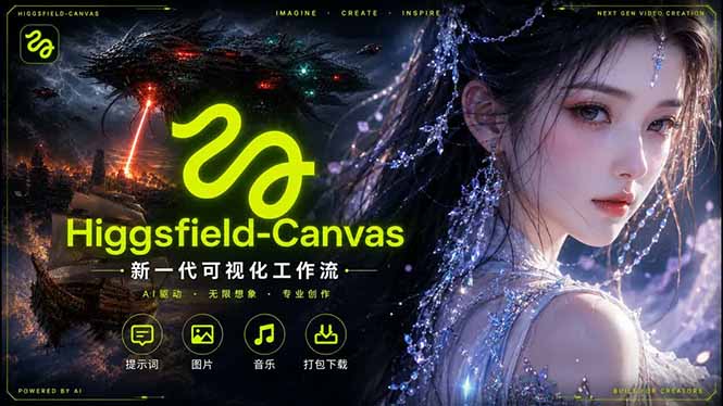 Higgsfield Canvas AI视频制作详解，节点式工作流搭建，重构新式视频创作完整教程-宝藏屋创业网