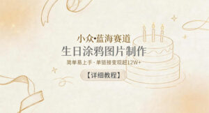 小众蓝海赛道，生日涂鸦图片制作，简单易上手，单链接变现超12W+【详细教程】-宝藏屋创业网