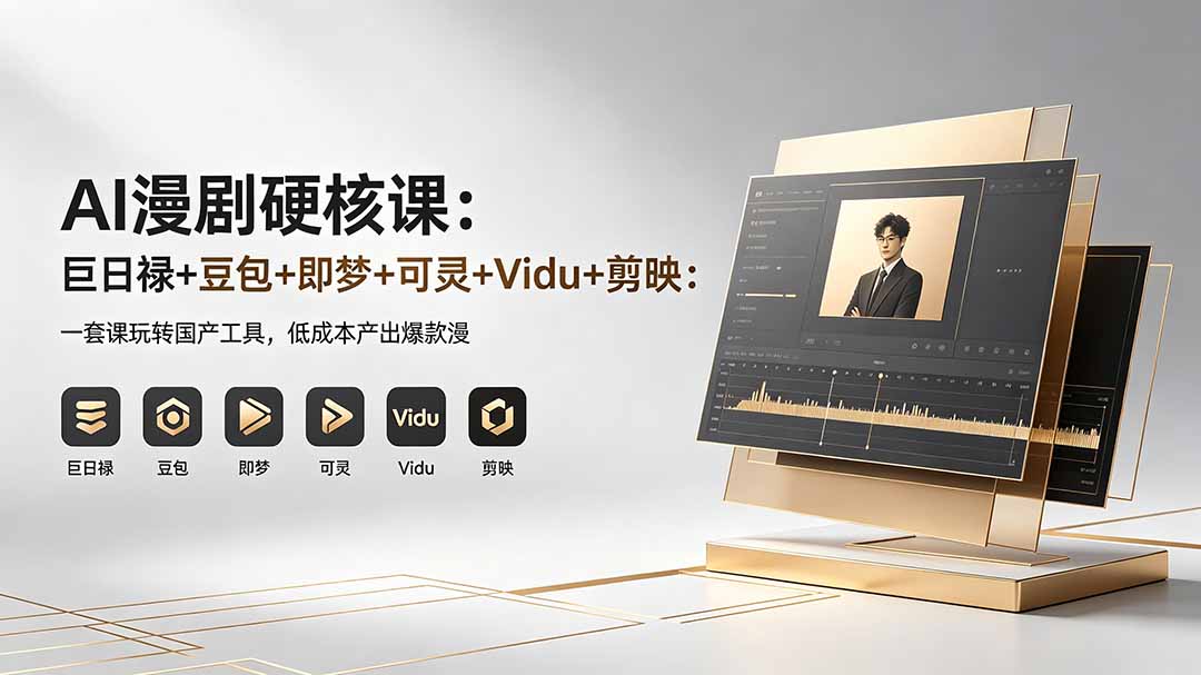 AI漫剧硬核课：巨日禄+豆包+即梦+可灵+Vidu+剪映：一套课玩转国产工具，低成本产出爆款漫剧-宝藏屋创业网