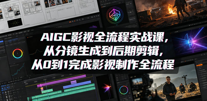 AIGC影视全流程实战课，从分镜生成到后期剪辑，从0到1完成影视制作全流程-宝藏屋创业网
