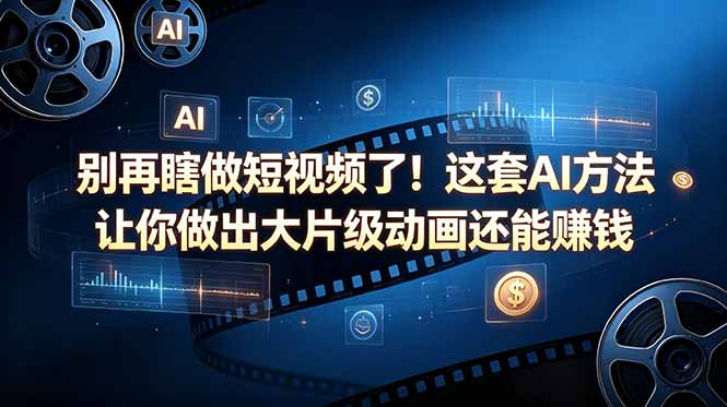 别再瞎做短视频了！这套 AI 方法让你做出大片级动画还能赚钱【原创双语字幕】-宝藏屋创业网