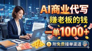 AI商业代写，赚老板的钱，一单1000+，附免费接单渠道-宝藏屋创业网