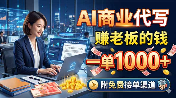 AI商业代写，赚老板的钱，一单1000+，附免费接单渠道-宝藏屋创业网