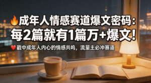 公众号流量主成年人情感心理赛道，流量最大，受众最广的主流赛道之一，平均每2篇就有1篇万爆文章-宝藏屋创业网