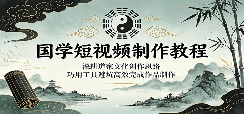国学短视频制作教程：深耕道家文化创作思路，巧用工具避坑高效完成作品制作-宝藏屋创业网