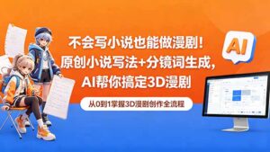 不会写小说也能做漫剧!原创小说写法+分镜词生成,AI帮你搞定3D漫剧-宝藏屋创业网