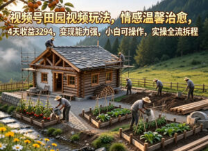 视频号田园视频玩法,情感温馨治愈,4天收益3294,变现能力强,小白可操作,实操全流程拆解-宝藏屋创业网