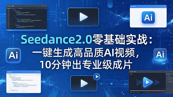 Seedance2.0零基础实战：一键生成高品质AI视频，10分钟出专业级成片-宝藏屋创业网