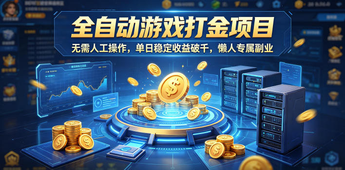 全自动游戏打金项目，无需人工操作，单日稳定收益破千，懒人专属副业【揭秘】-宝藏屋创业网